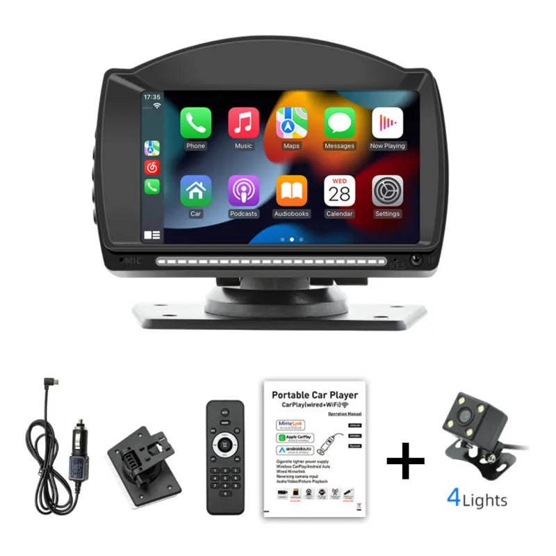 Neu Tragbarer 4,7-Zoll-HD-Auto-MP5-Player mit drahtlosem Carplay + Android Auto-Fahrtenrekorder Auto-Bluetooth-MP5-Player B5540-Radio 