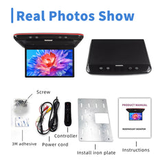 For TOYOTA Alphard(20 series)/ Vellfire 2008-2015 13.3'' Android Car Roof Monitor Ceiling Screen 4K OLED Flip Down Screen Overhead Multimedia Video Mount Display MP5 Player