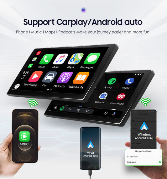 Carputech 2000-2009 Audi A4 Android 12 Autoradio sans fil Apple CarPlay et Android Auto avec 8 Go de RAM 128 Go de ROM 