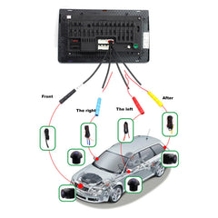 Système de caméra de vue panoramique panoramique droite + gauche + avant + arrière pour Android Auto Radio Vision nocturne voiture 1080P AHD 360 caméra 