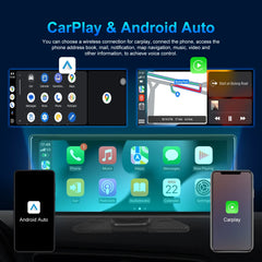 Carputech 10,26 pouces DVR de voiture pour Android 13 4 + 64G Carplay Monitor Android Auto Dash Cam WIFI GPS Navigation Tableau de bord Enregistreur 