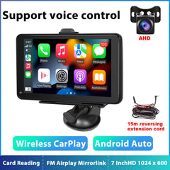 Carputech Wireless Carplay Android Auto Car Radio Multimedia Player for Universal 7'' Portable Touch Screen With AUX USB BT