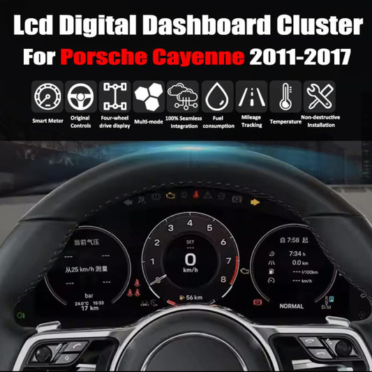 Pour Porsche Cayenne 2011-2017 LCD Tableau de bord numérique Cluster Panneau de voiture Compteur de vitesse Cockpit virtuel