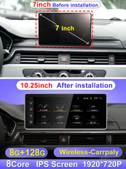 Qualcomm 8G 128G Android12 10.25 pouces Carplay AUTO pour AUDI 2018-2022 A4 A5 S5 B9 Lecteur vidéo de voiture Navigation GPS Écran intelligent 