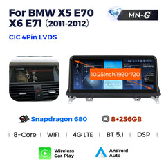 Qualcomm Snapdragon 680 Android 13 DVD de voiture pour BMW X5 E70 BMW X6 E71 Lecteur audio stéréo multimédia GPS stéréo moniteur CCC CIC 