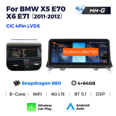 Qualcomm Snapdragon 680 Android 13 DVD de voiture pour BMW X5 E70 BMW X6 E71 Lecteur audio stéréo multimédia GPS stéréo moniteur CCC CIC 