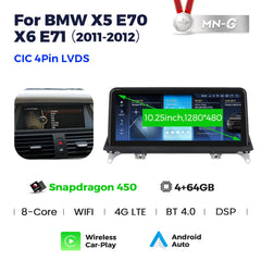 Qualcomm Snapdragon 680 Android 13 DVD de voiture pour BMW X5 E70 BMW X6 E71 Lecteur audio stéréo multimédia GPS stéréo moniteur CCC CIC 