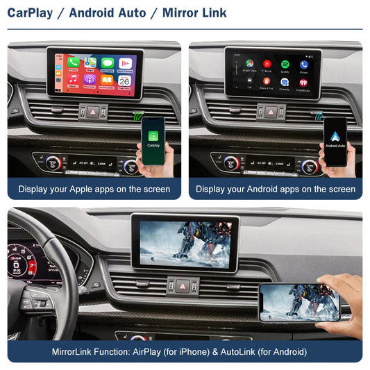 CarPlay sans fil pour Audi Q5 2008-2022, avec interface Android Auto AirPlay Mirror Link Fonctions Car Play 