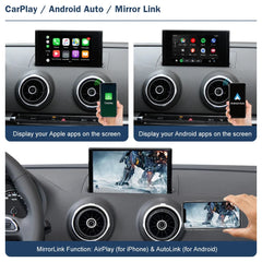 Interface Android Auto CarPlay sans fil pour Audi Q2 2008-2022, avec fonctions AirPlay Mirror Link Car Play