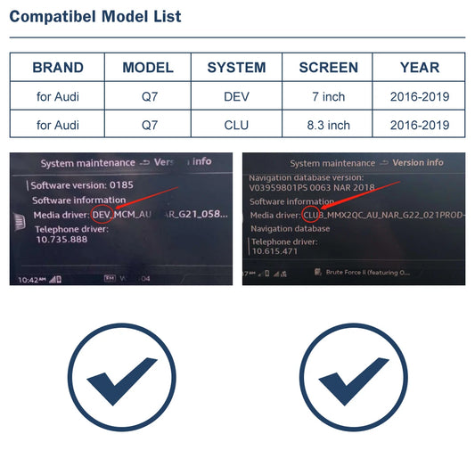 Wireless CarPlay Decoder Android Auto Interface for Audi Q7 2016-2019 with AirPlay Mirror Link Car Play Functions