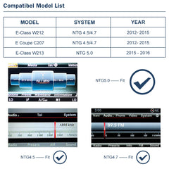 CarPlay sans fil pour Mercedes Benz Classe E W212 E Coupé C207 NTG4.5/4.7/5.0 2011-2015 avec Airplay Android Auto 