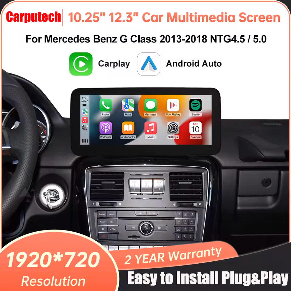 For Mercedes Benz G Class 2013-2018 NTG4.5/5.0 Linux Car Radio Multimedia Touch Screen Head Unit Wireless Apple CarPlay Android Auto