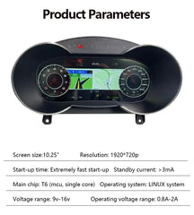 10.25'' LCD Digital Dashboard Cluster For Audi TT 2006-2016 Car Lcd Panel Speedometer Virtual Cockpit