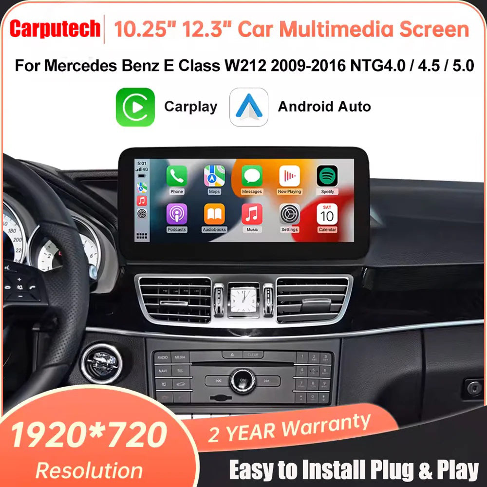 For Mercedes Benz E Class W212 2009-2016 NTG4.0/4.5/5.0 Linux Car Radio Multimedia Touch Screen Head Unit Wireless Apple CarPlay Android Auto