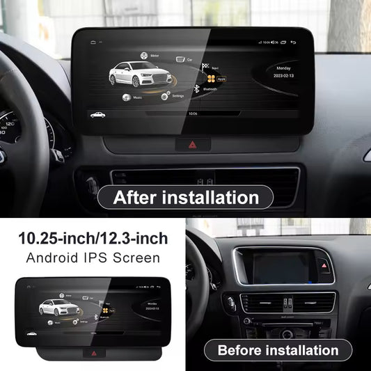 12.3" 8 Core Android 13 Auto GPS Navi Player For Audi Q5 2009-2016 HD 1920*720 8+128GB WIFI SIM Carplay Radio Multimedia Stereo