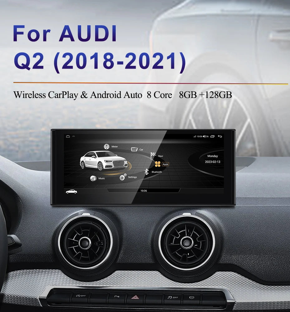 10.25inch 8Core Android13 Wireless CarPlay AUTO For AUDI Q2 Automobile Intelligence System Car Multimedia Screen GPS Navigation