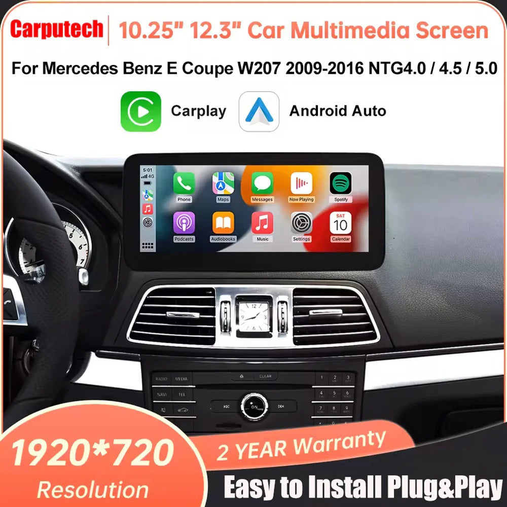 For Mercedes BenzE Coupe W207 2009-2016 NTG4.0/4.5/5.0 Linux Car Radio Multimedia Touch Screen Head Unit Wireless Apple CarPlay Android Auto