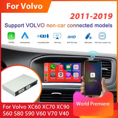 CarPlay sans fil pour Volvo XC90 XC60 XC40 S90 S60 V90 V60 écran LCD accessoire Android Auto Mirror Link AirPlay fonctions de lecture de voiture 