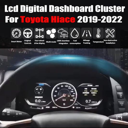 For Toyota Hiace 2019-2022 12.3" LCD Digital Dashboard Cluster Car Panel Speedometer Virtual Cockpit