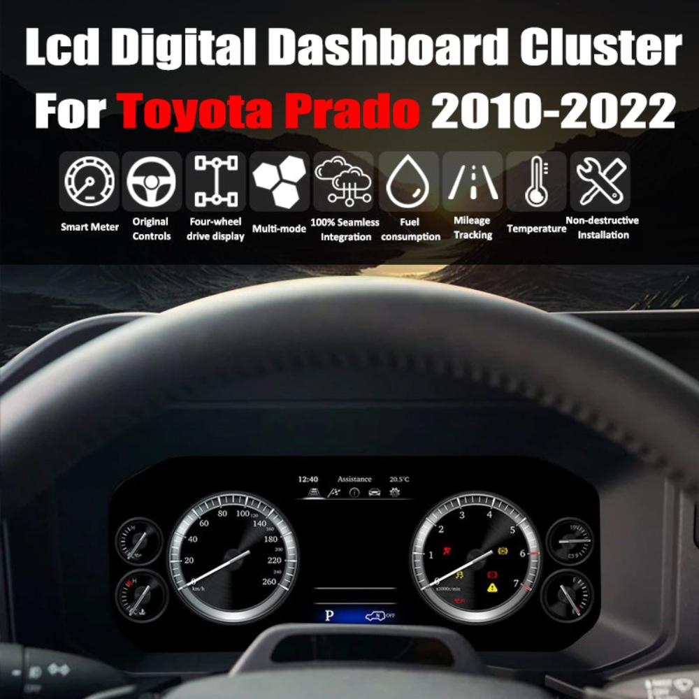 For Toyota Prado 2010-2022 12.3" LCD Digital Dashboard Cluster Car Panel Speedometer Virtual Cockpit