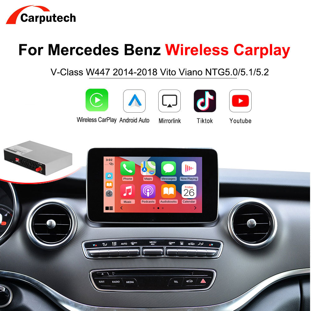 CarPlay sans fil pour Mercedes Benz Classe V W447 2014-2018 Vito Viano NTG5.0 avec lien d'interface Android Auto AirPlay Play