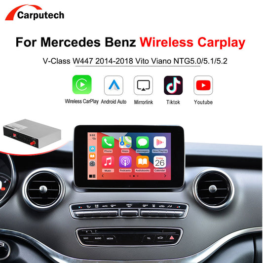 CarPlay sans fil pour Mercedes Benz Classe V W447 2014-2018 Vito Viano NTG5.0 avec lien d'interface Android Auto AirPlay Play