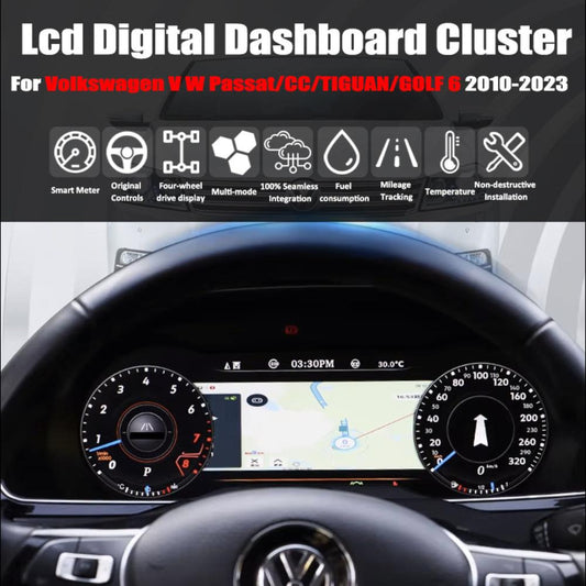 Pour Volkswagen VW Passat/CC/TIGUAN/GOLF 6 2010-2023 12.3" LCD Tableau de bord numérique Cluster Panneau de voiture Compteur de vitesse Cockpit virtuel