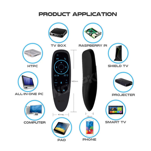 Carputech G10S PRO BT Air Mouse Télécommande vocale sans fil 2,4 G / Bluetooth 5.0 Gyroscope Contrôleur intelligent pour H96 Max T95 