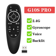 Carputech G10S PRO BT Air Mouse Télécommande vocale sans fil 2,4 G / Bluetooth 5.0 Gyroscope Contrôleur intelligent pour H96 Max T95 