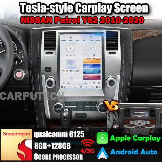 12.1" Qualcomm For NISSAN Patrol/Y62 2010-2020 Car Radio Stereo Carplay Upgrade Tesla Style Screen Android Auto GPS Navigation Multimedia Player