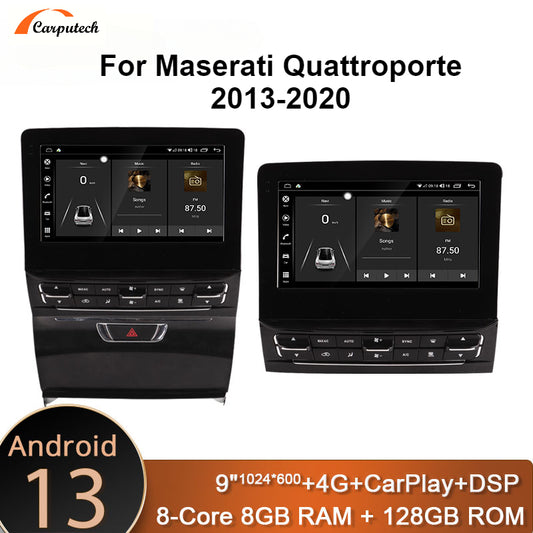 Carputech 9 Inch Android 13 Car Multimedia Player For Maserati Quattroporte 2013-2020 8G+128GB GPS Navigation Stereo Car Radio DSP