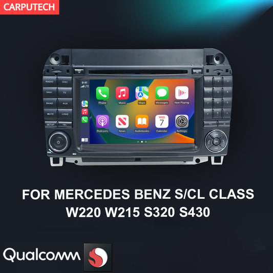 Autoradio Android 13 Carplay Navigation Für Mercedes Benz S/CL Klasse W220 W215 S320 S430 Auto Stereo Bluetooth WIFI 4G 