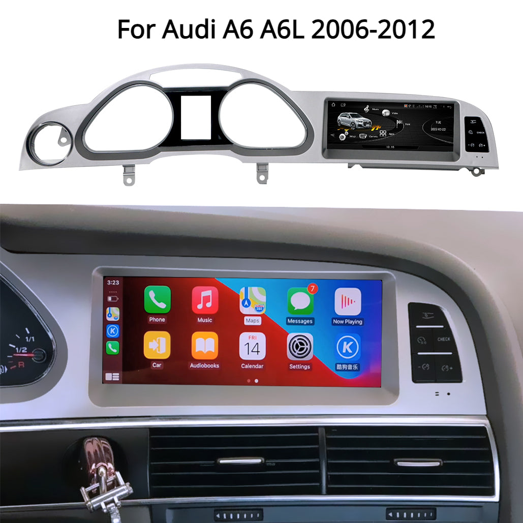 For Audi A6 A6L 2006-2012 CarPlay Snapdragon665 Android 13 Car Multimedia IPS Screen GPS Auto Radio Navigation Stereo DSP Netlifx 8+128G