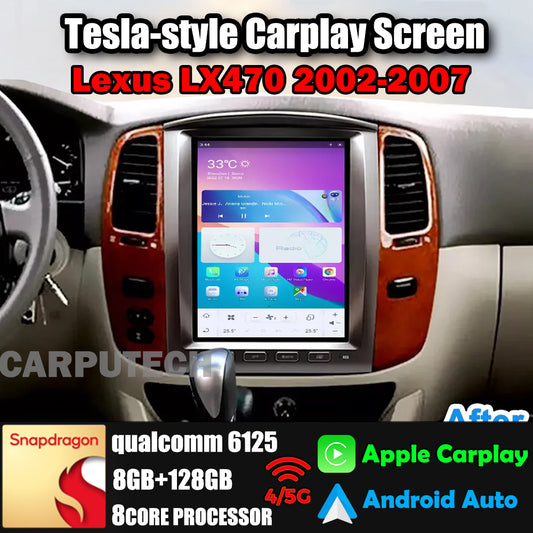 12.1" Qualcomm For Lexus LX470 2002-2007 Car Radio Stereo Carplay Upgrade Tesla Style Screen Android Auto GPS Navigation Multimedia Player