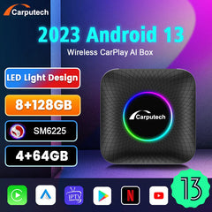 SM6225 Carputech CarPlay Ai Box Android 13 Smart Video-Streaming-Box für OEM-Auto-Multimedia Kabelloses CarPlay Android Auto 8+128G 