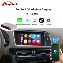 Kabelloser CarPlay-Decoder, Android Auto-Schnittstelle für Audi Q7 2016–2019, mit AirPlay Mirror Link-Car-Play-Funktionen 