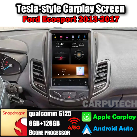 Autoradio 10,4" pour Ford Ecosport 2013-2017, unité centrale stéréo Carplay, mise à niveau, écran de style Tesla, Android Auto, navigation GPS, lecteur multimédia