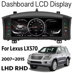 Pour Lexus LX570 2007-2017 12.3" LCD Tableau de bord numérique Cluster Panneau de voiture Compteur de vitesse Cockpit virtuel 