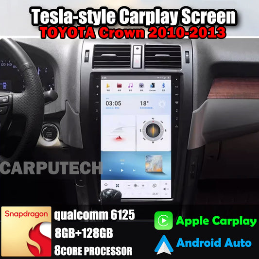 13.6" For TOYOTA Crown 2010-2013 Car Radio Stereo Carplay Upgrade Tesla Style Screen Android Auto GPS Navigation Multimedia Player