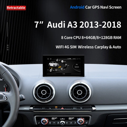 Audi A3 2013-2018 7"Touch Screen OEM Android 13 System Car Radio Player with WIFI 4G SIM 8+128GB RAM BT Carplay GPS Navi Multimedia Stereo