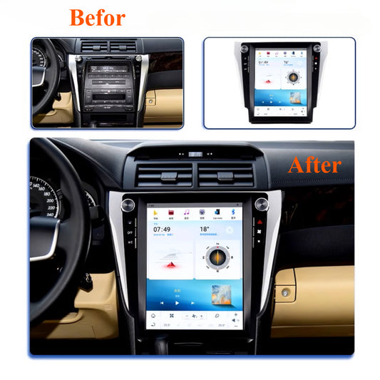 12.1" For Toyota Camry 2012-2016 Car Radio Stereo Carplay Upgrade Tesla Style Screen Android Auto GPS Navigation Multimedia Player