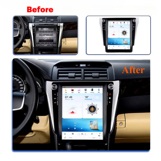 12.1" For Toyota Camry 2012-2016 Car Radio Stereo Carplay Upgrade Tesla Style Screen Android Auto GPS Navigation Multimedia Player