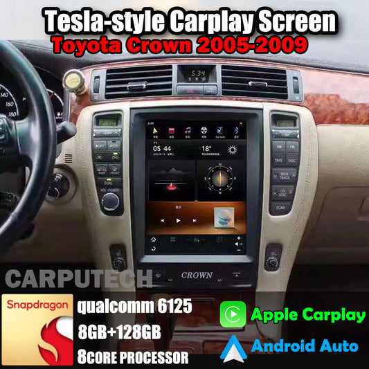 10,4 Zoll für Toyota Crown 2005-2009 Autoradio Stereo Carplay Upgrade Tesla Style Bildschirm Android Auto GPS Navigation Multimedia Player