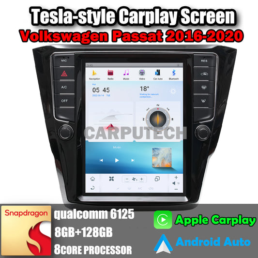 10,4 Zoll Autoradio für VW Volkswagen Passat 2016–2020, Stereo-Carplay-Upgrade, Tesla-Stil-Bildschirm, Android Auto, GPS-Navigation, Multimedia-Player