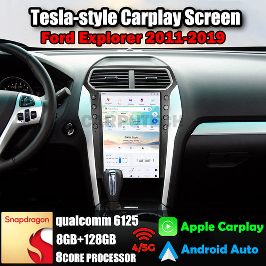 14.4" Qualcomm pour Ford Explorer 2011-2019 Autoradio Stéréo Carplay Mise à Niveau Écran Style Tesla Android Auto Navigation GPS Lecteur Multimédia 