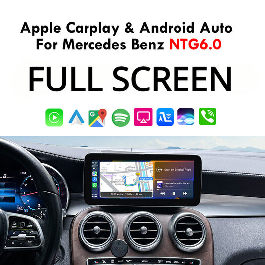 Full Screen Wireless CarPlay AA For Mercedes Benz A B C E CLS CLA GLA GLB GLC Class NTG5.5 NTG 6.0 MBUX 2018-2022 With Mirror Link Airplay