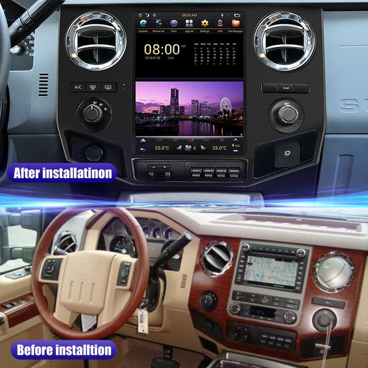 Autoradio de style Tesla ANDROID PX6 12,1 pouces Navigation GPS Unité principale ANDROID pour Ford F250 F350 F450 F650 SUPER DUTY 2009 + CAR MULT