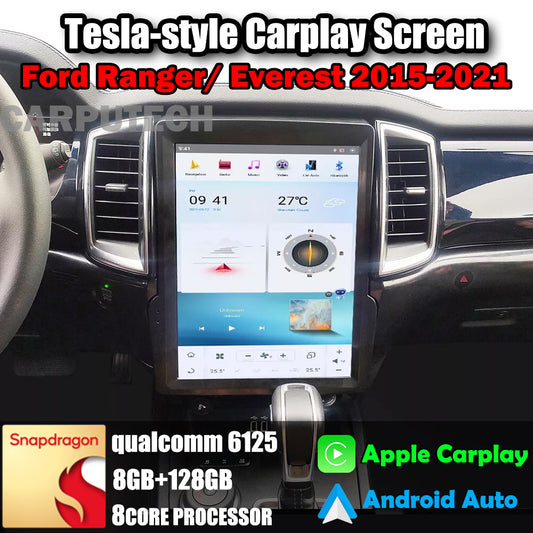 Autoradio 13" pour Ford Ranger/Everest 2015-2021, unité centrale stéréo Carplay, mise à niveau, écran de style Tesla, Android Auto, navigation GPS, lecteur multimédia 