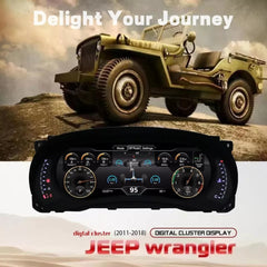 12.3" LCD Digital Dashboard Cluster For Jeep Wrangler 2010-2018 Car Panel Speedometer Virtual Cockpit