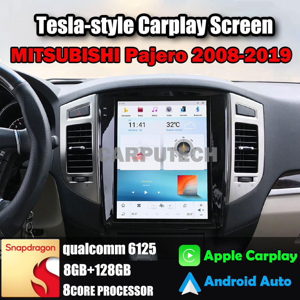 12.1" For MITSUBISHI Pajero 2008-2019 Car Radio Headunit Stereo Carplay Upgrade Tesla Style Screen Android Auto GPS Navigation Multimedia Player